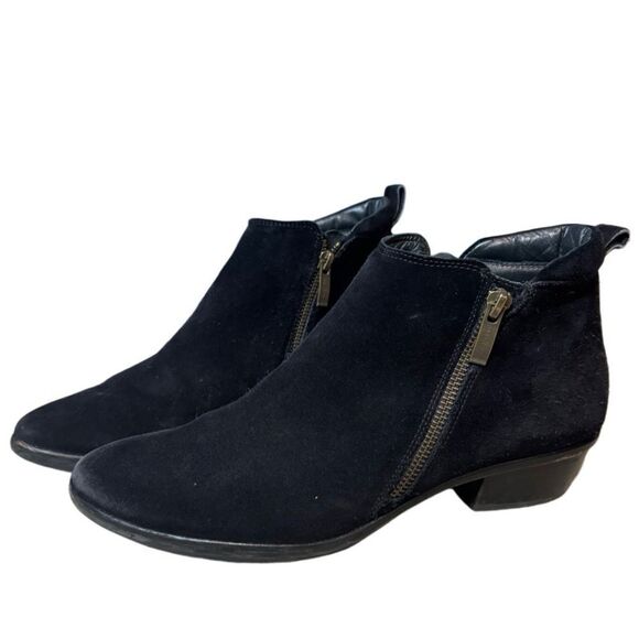 Paul Green Black Suede Jillian Ankle Booties - Picture 1 of 13